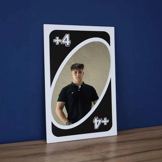 Miroir UNO pour jeu de cartes : décoration murale colorée et amusante