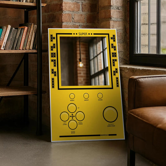 Miroir Tetris : décoration murale géométrique rétro, cadeau pour gamer