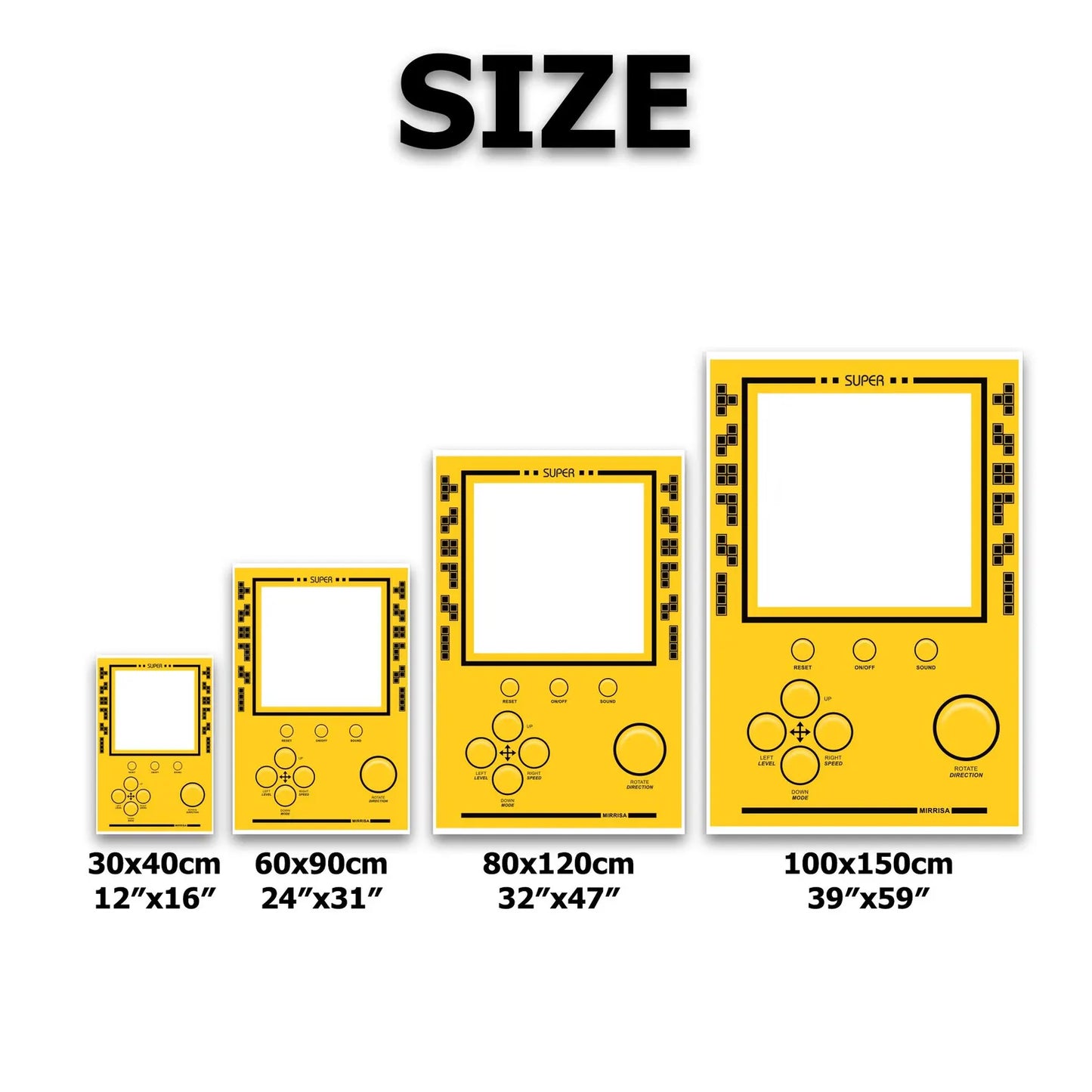 Miroir Tetris : décoration murale géométrique rétro, cadeau pour gamer