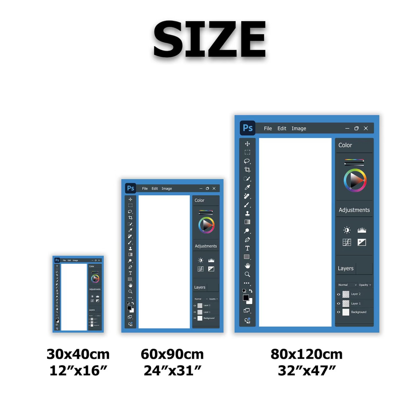 Miroir mural à thème Photoshop pour designers et artistes numériques
